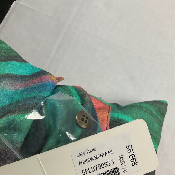 Soft Surroundings Jacy Tunic 2X Multicolor Artsy Boho Button Down Top NWT Flowy - Picture 11 of 12